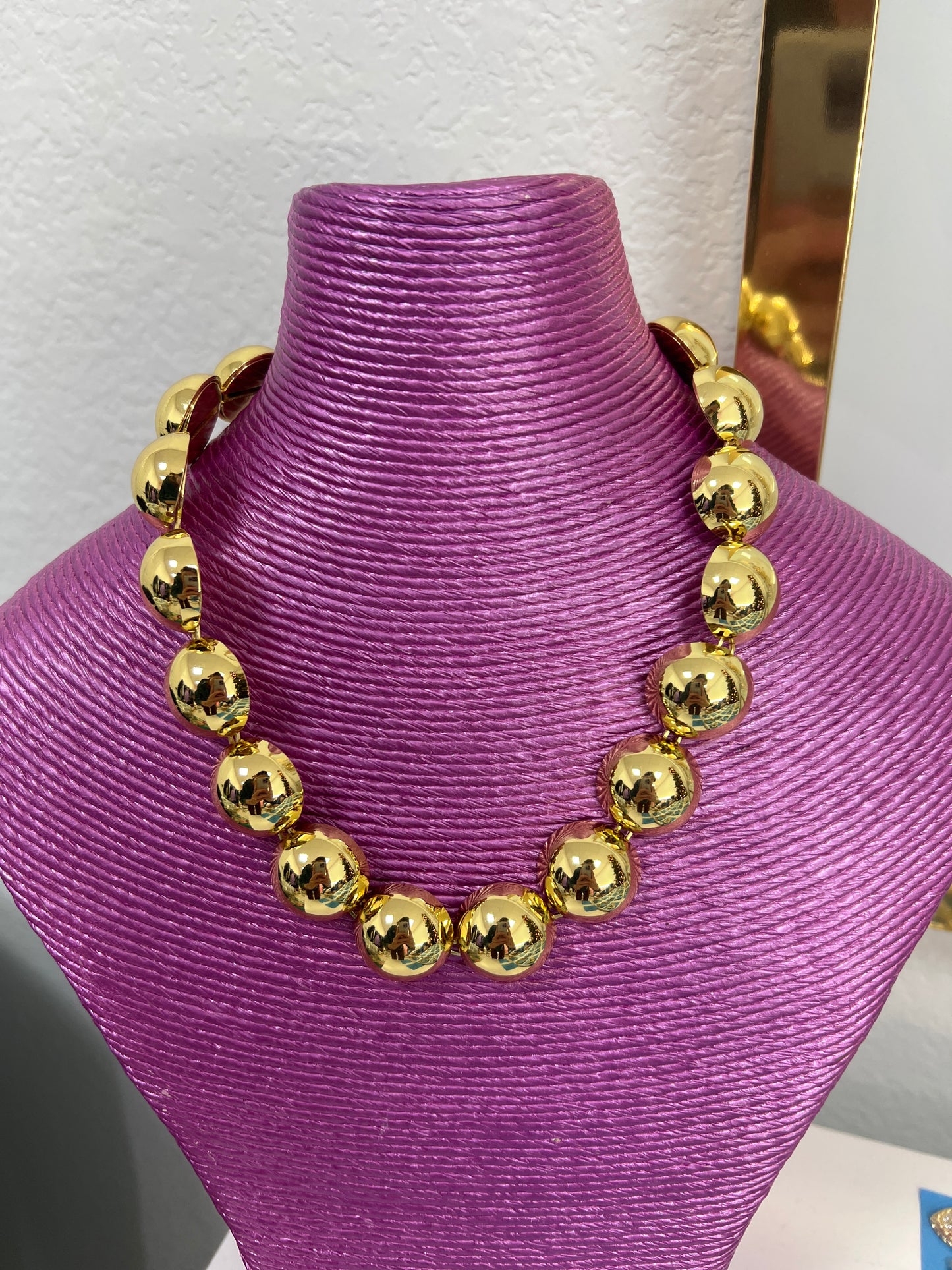 Gold Studded Ball Necklace