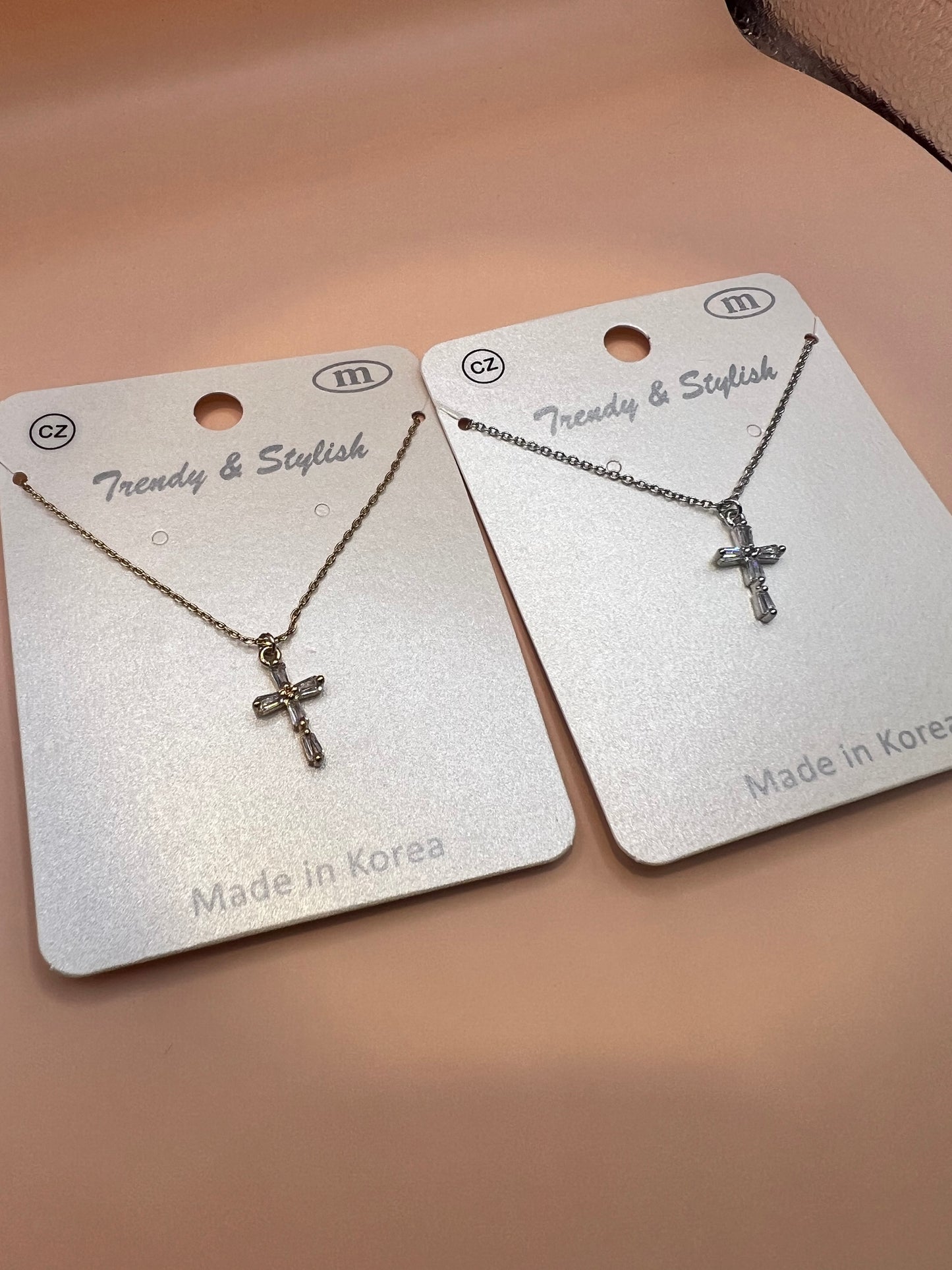 Dainty Crystal Cross Necklace FS