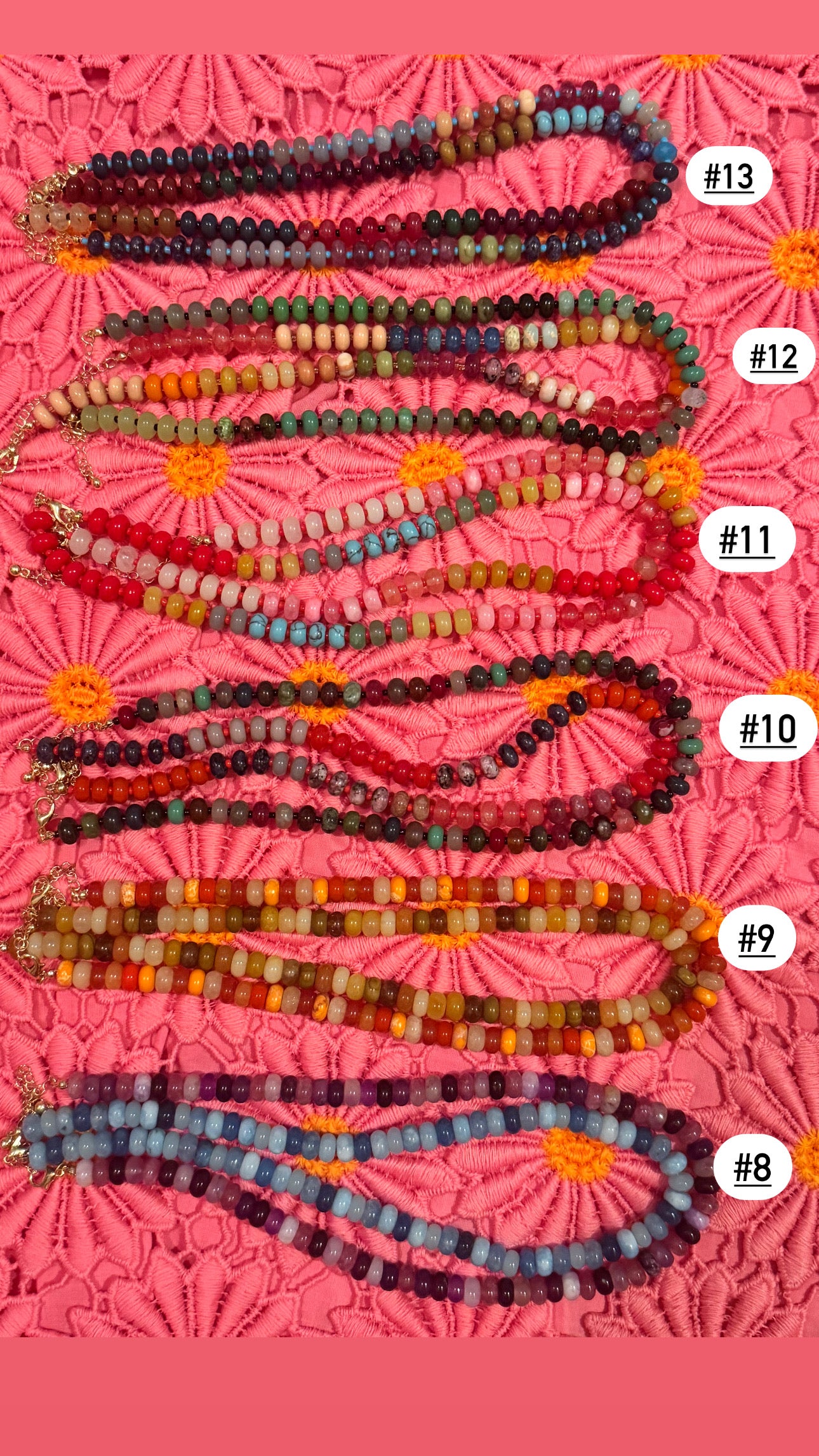 Multi Colored Bead Necklace Set (multiple options!!)