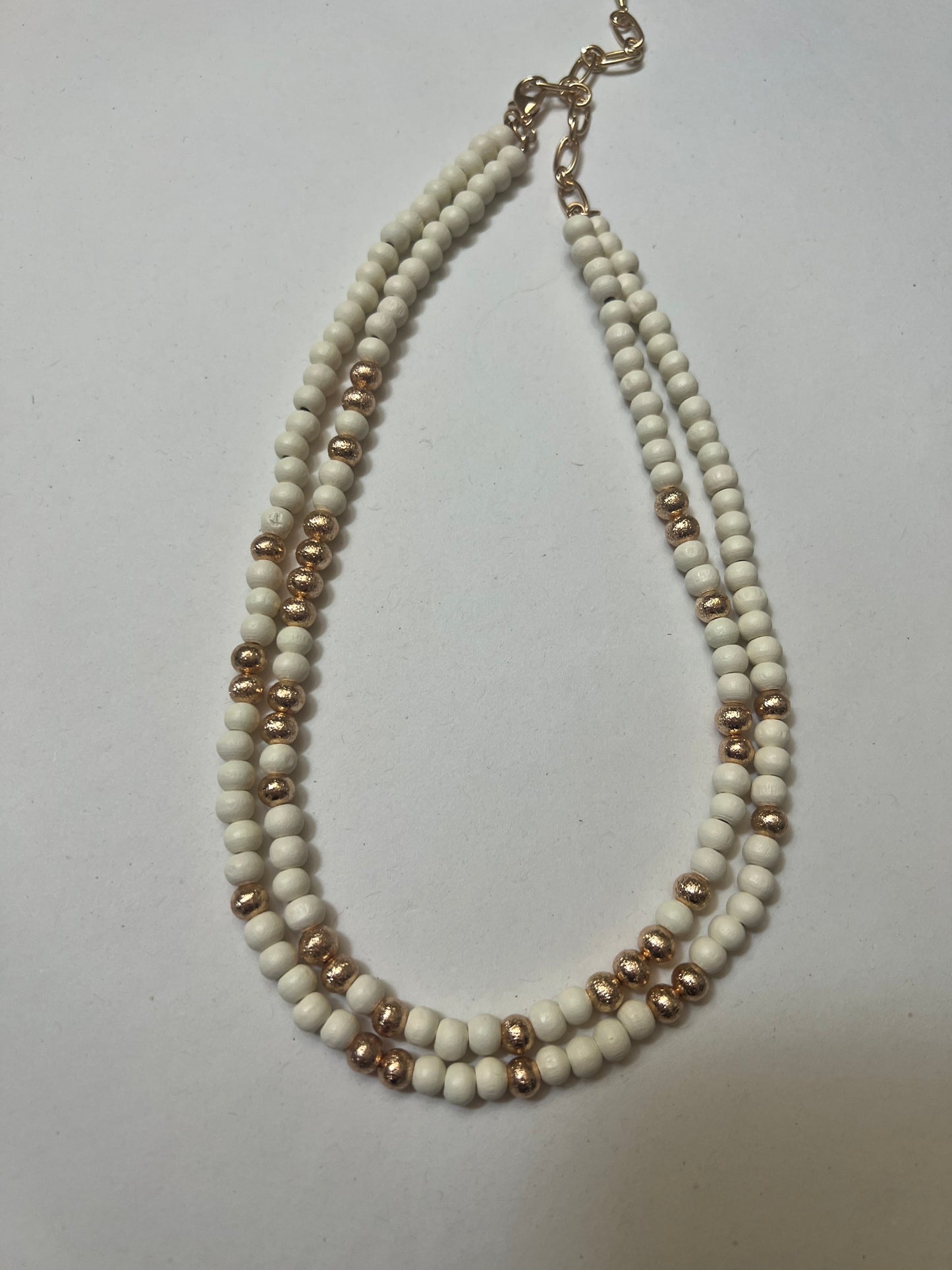 Double Wood Bead Necklace (2 colors!) FS