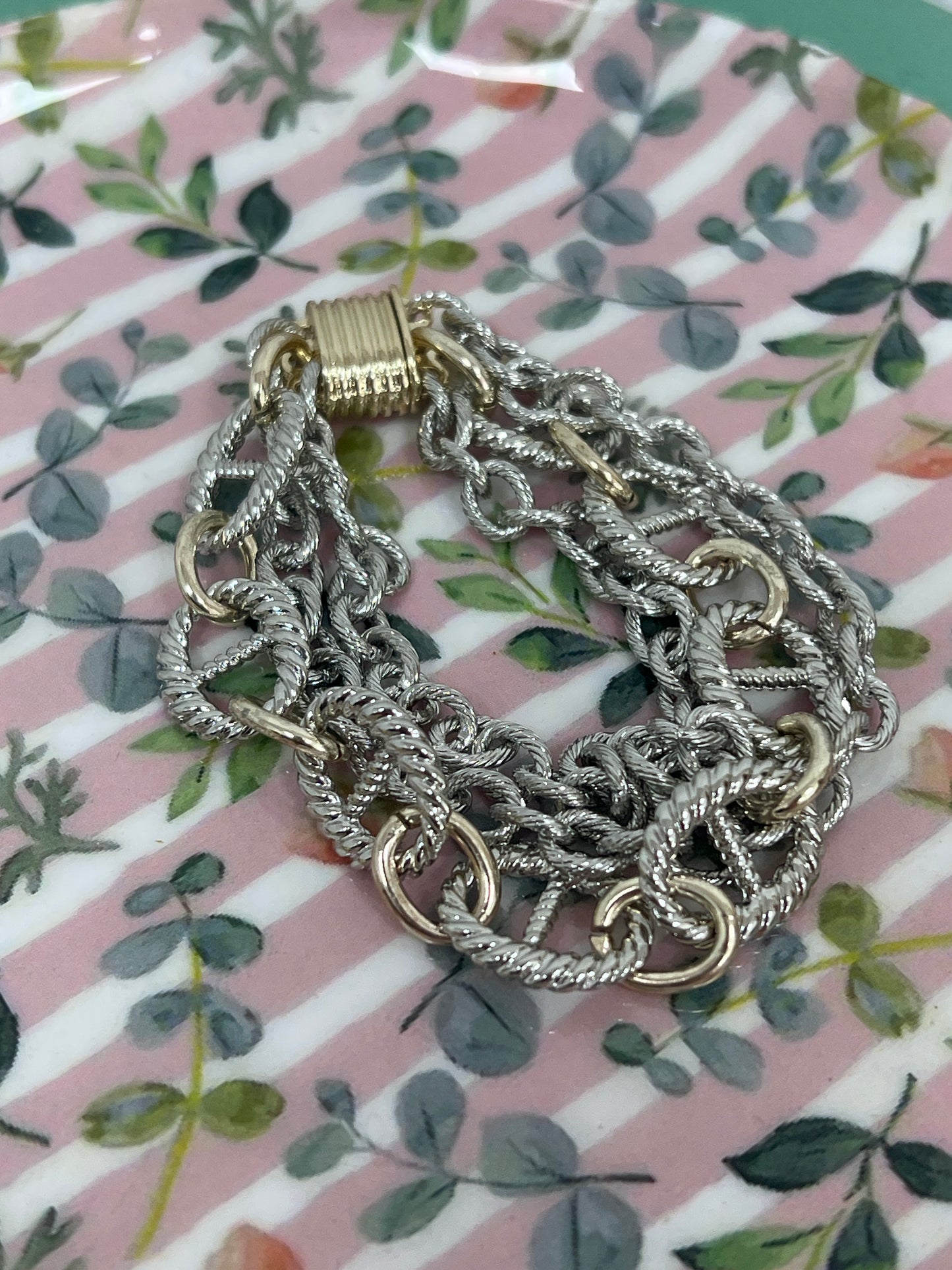 Silver 3 Strand Magnetic Bracelet