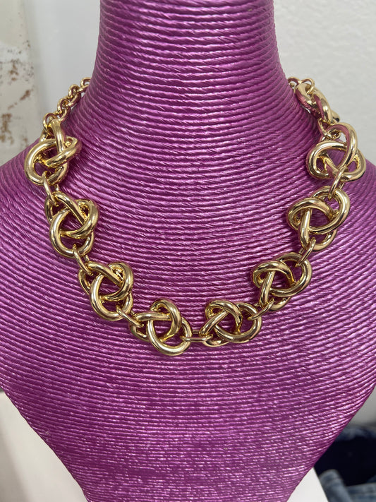 Gold Twist Knot Chain Necklace