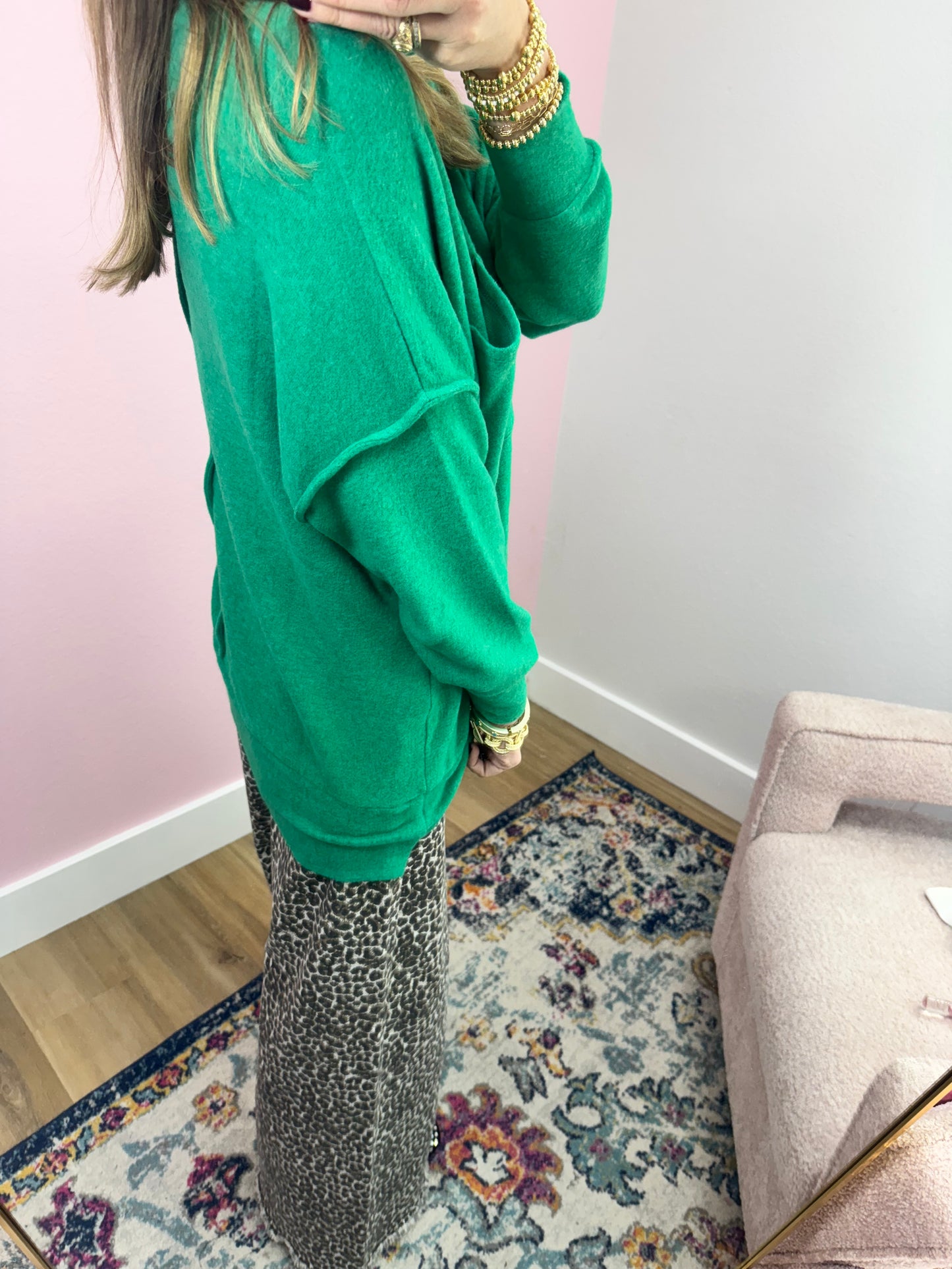 Kelly Green Melange Long Sleeve