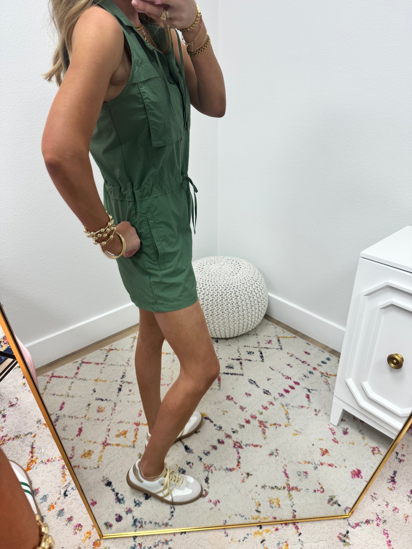 Olive Cargo Romper