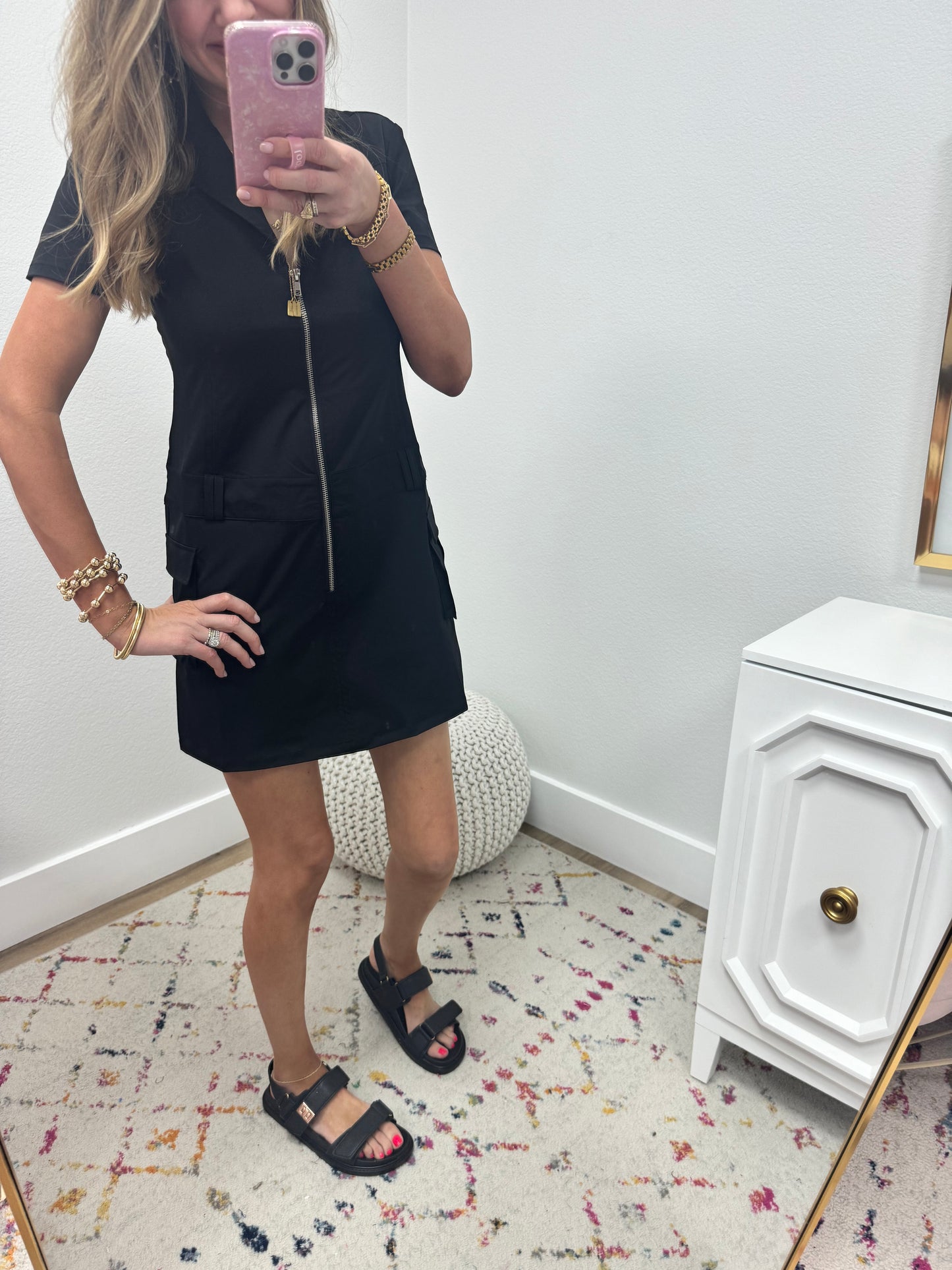 Athletic Style Collared Zip up Dress (2 colors!)