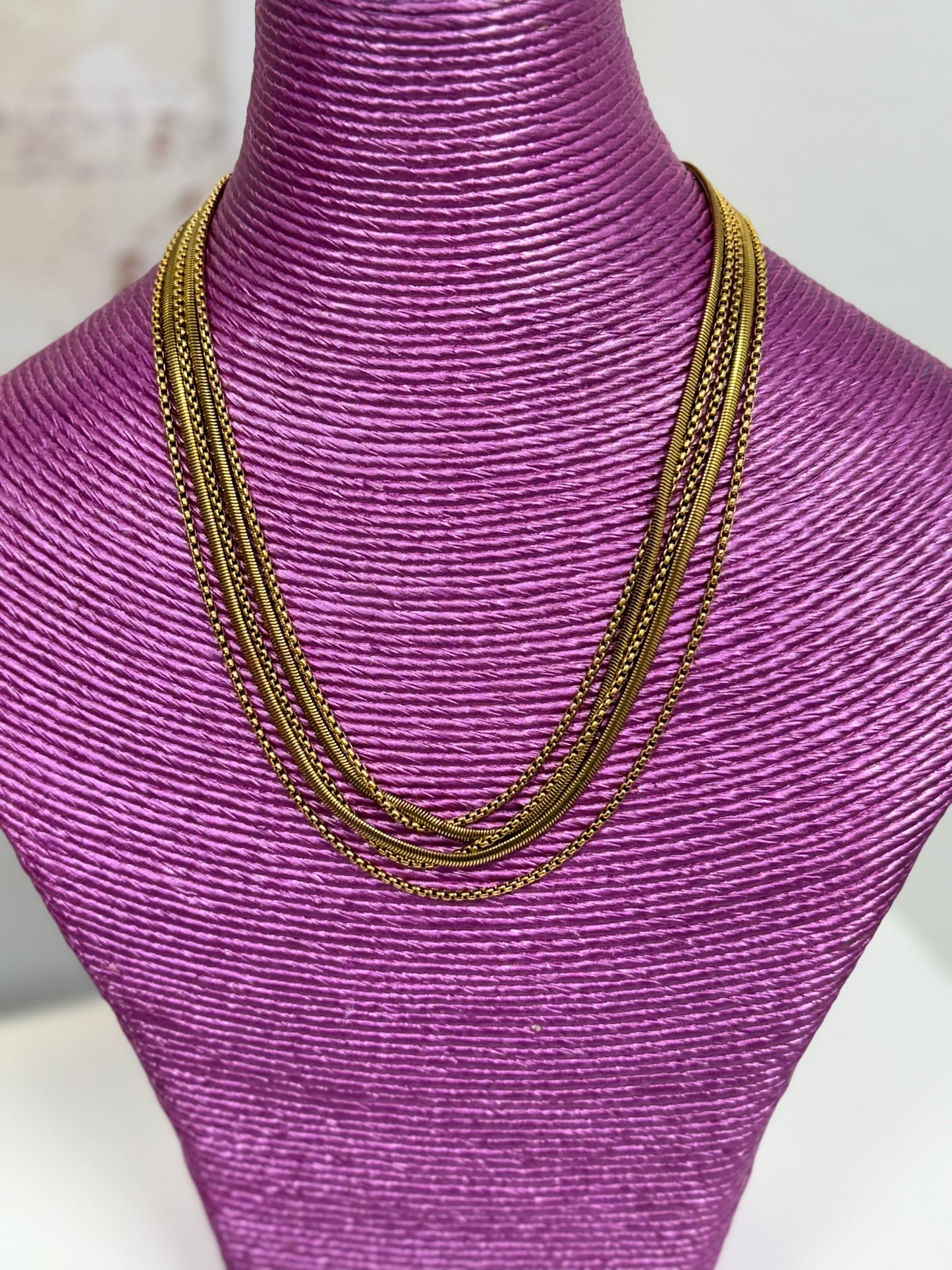 Five Strand Gold Layered Necklace FS