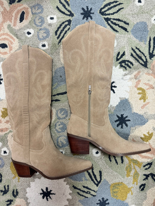 Taupe Suede Tall Boots