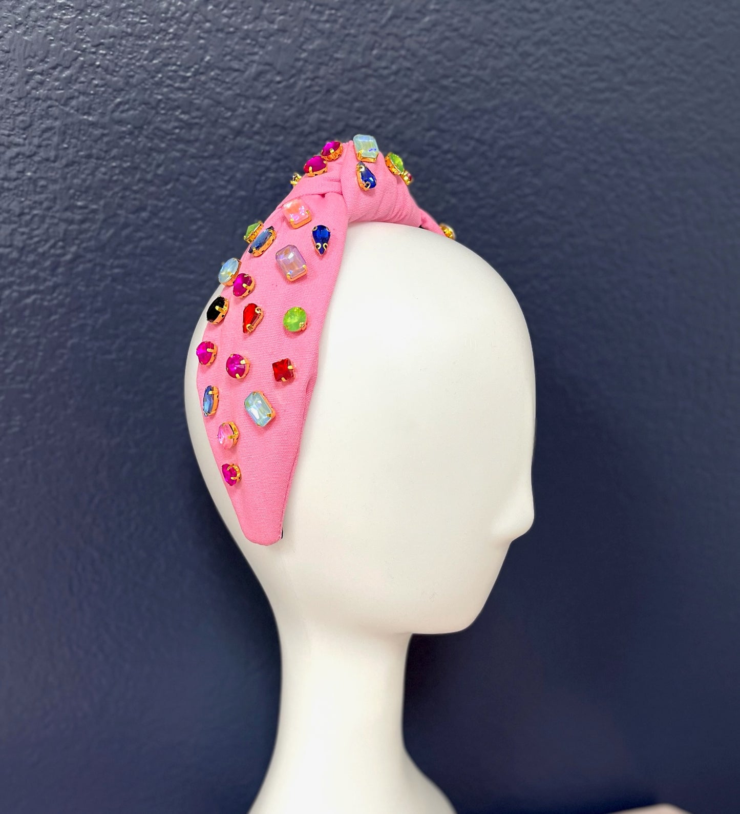 Pink Multi Colored Jeweled Headband