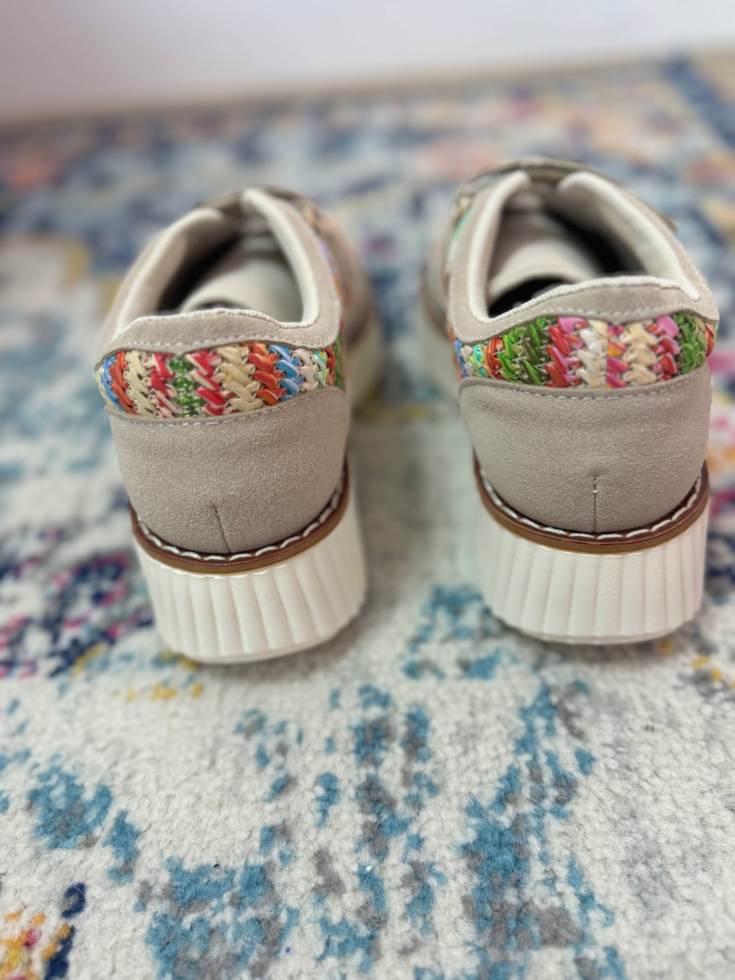 Multi Colored Velcro Stitched Sneakers