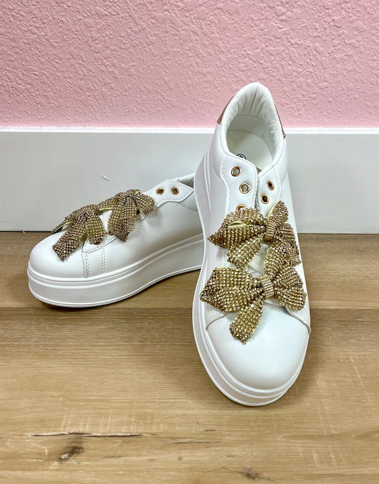 Gold Bow Top Chunky Sneaker