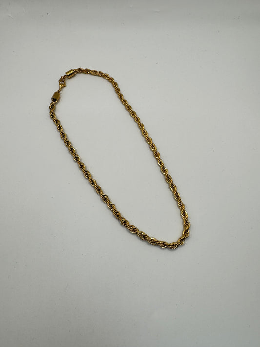 Gold Stainless Steel Rope Chain Necklace