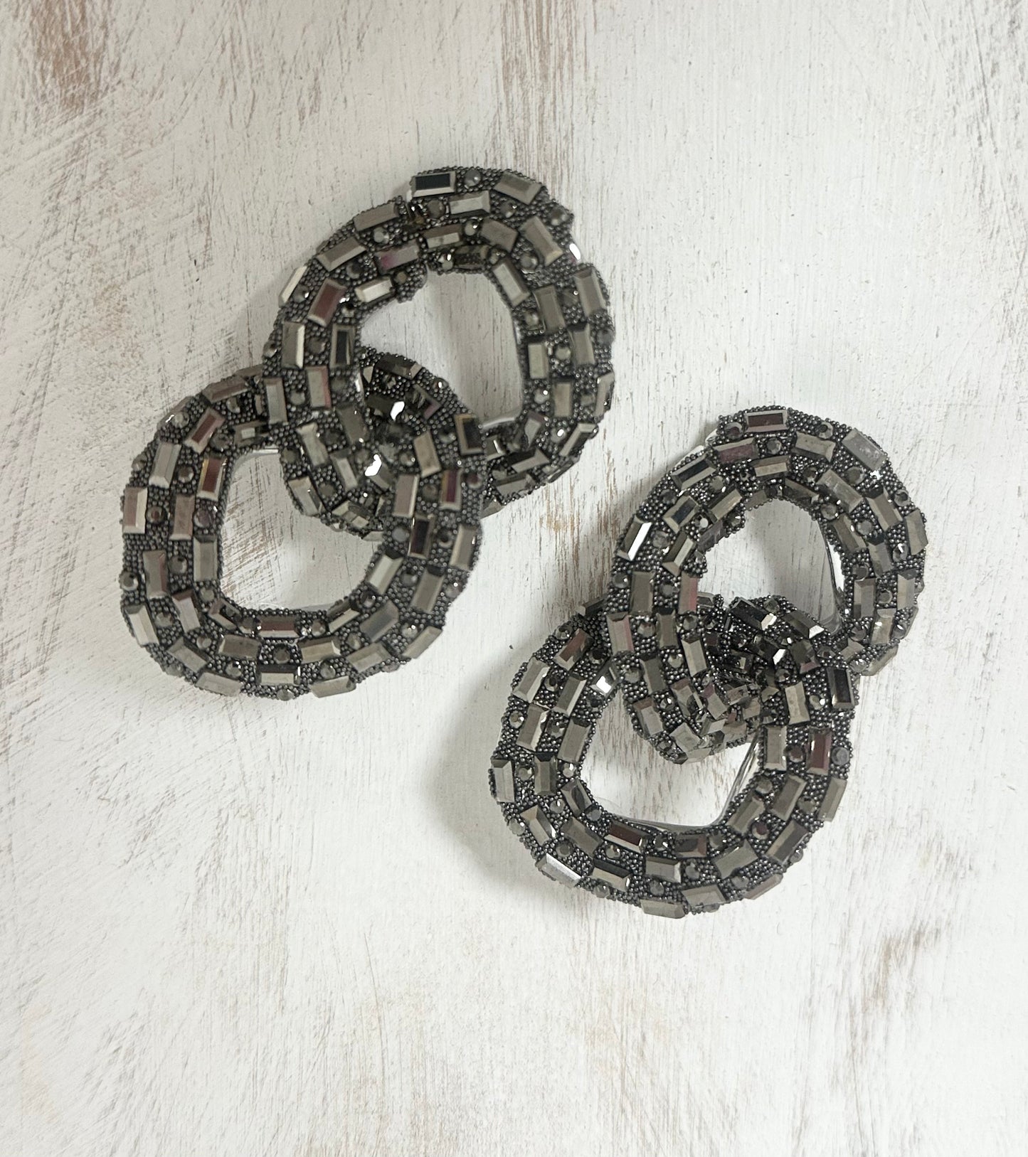 Charcoal Sparkly Link Earrings