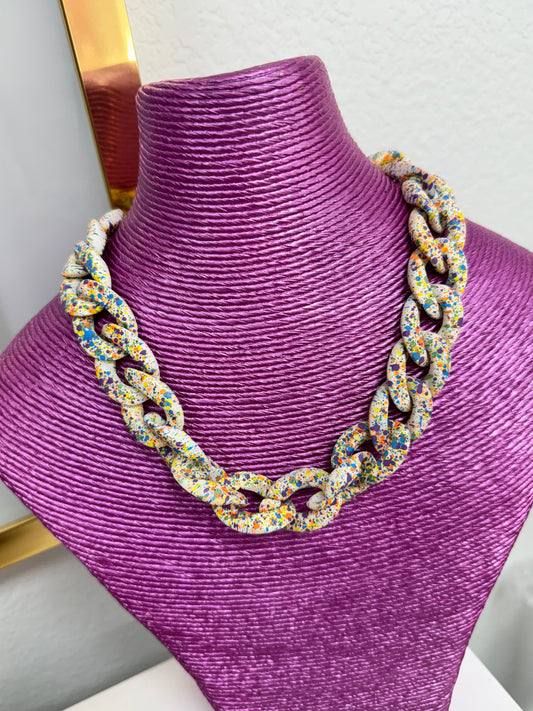 Speckled Chunky Link Necklace