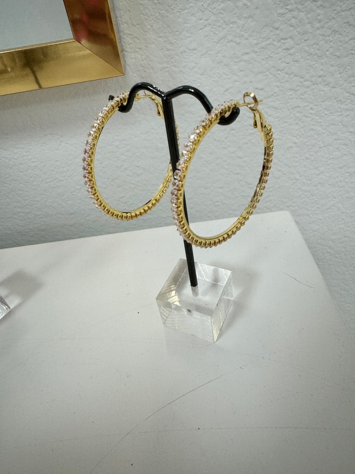 Diamond Style Hoops (Silver and Gold)