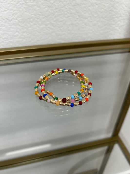 Colorful Bracelet Set of 3 (Silver and Gold)