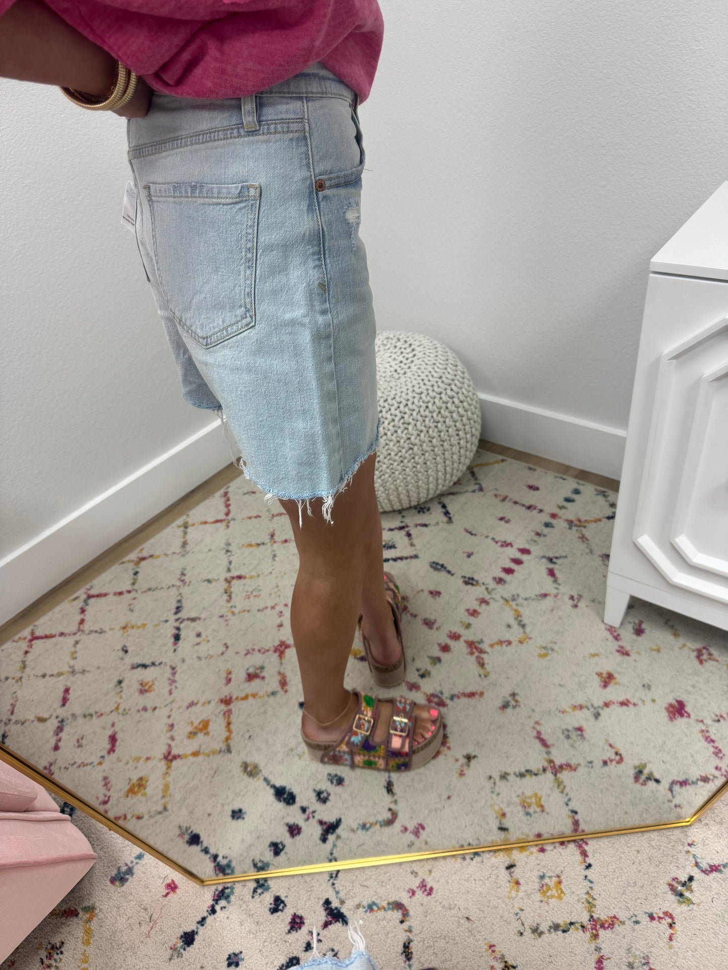 Daze Sundaze Short High Rise Long Short Light Denim