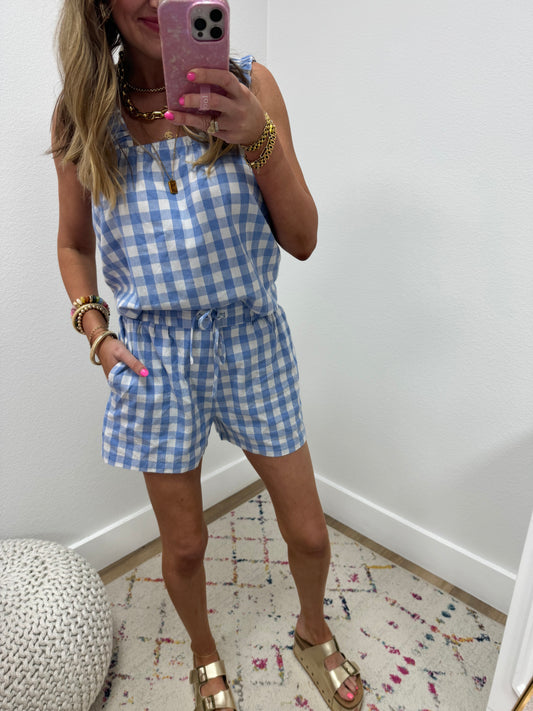 (Pink, Green, Blue) Checkered Two Piece Set FS