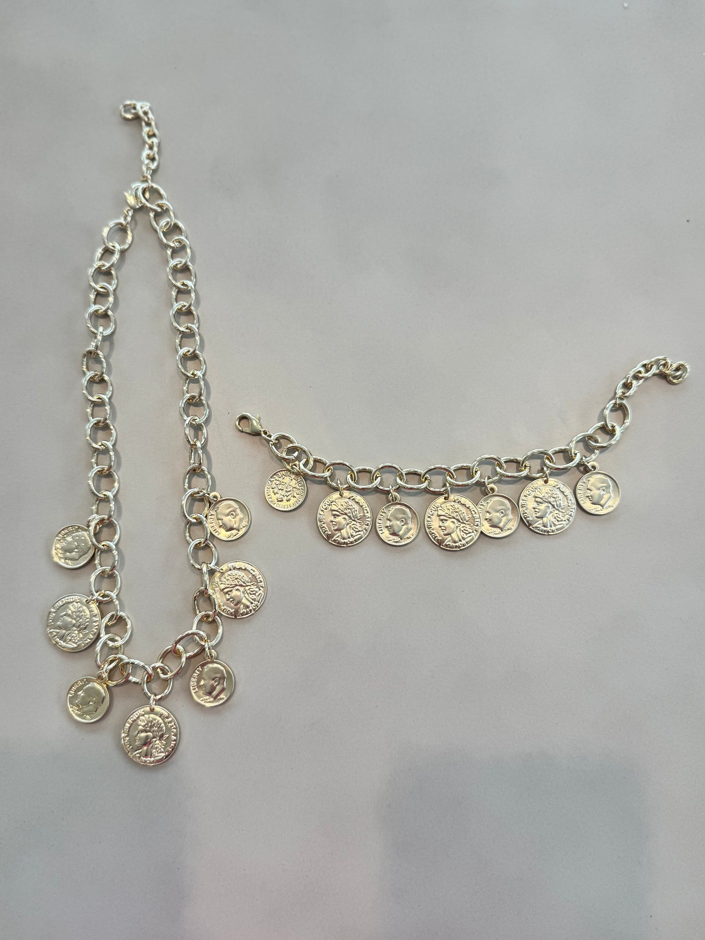 Gold Coin Charm Necklace