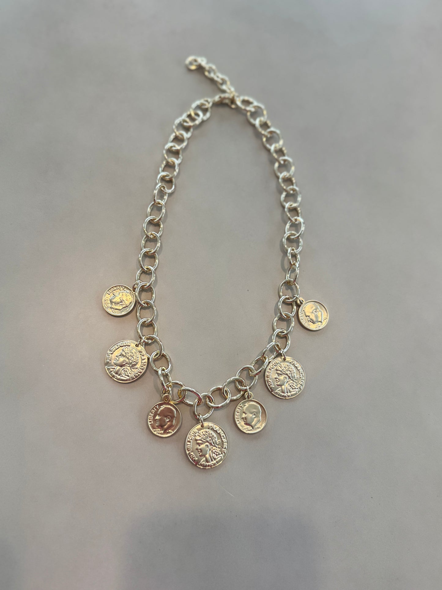 Gold Coin Charm Necklace