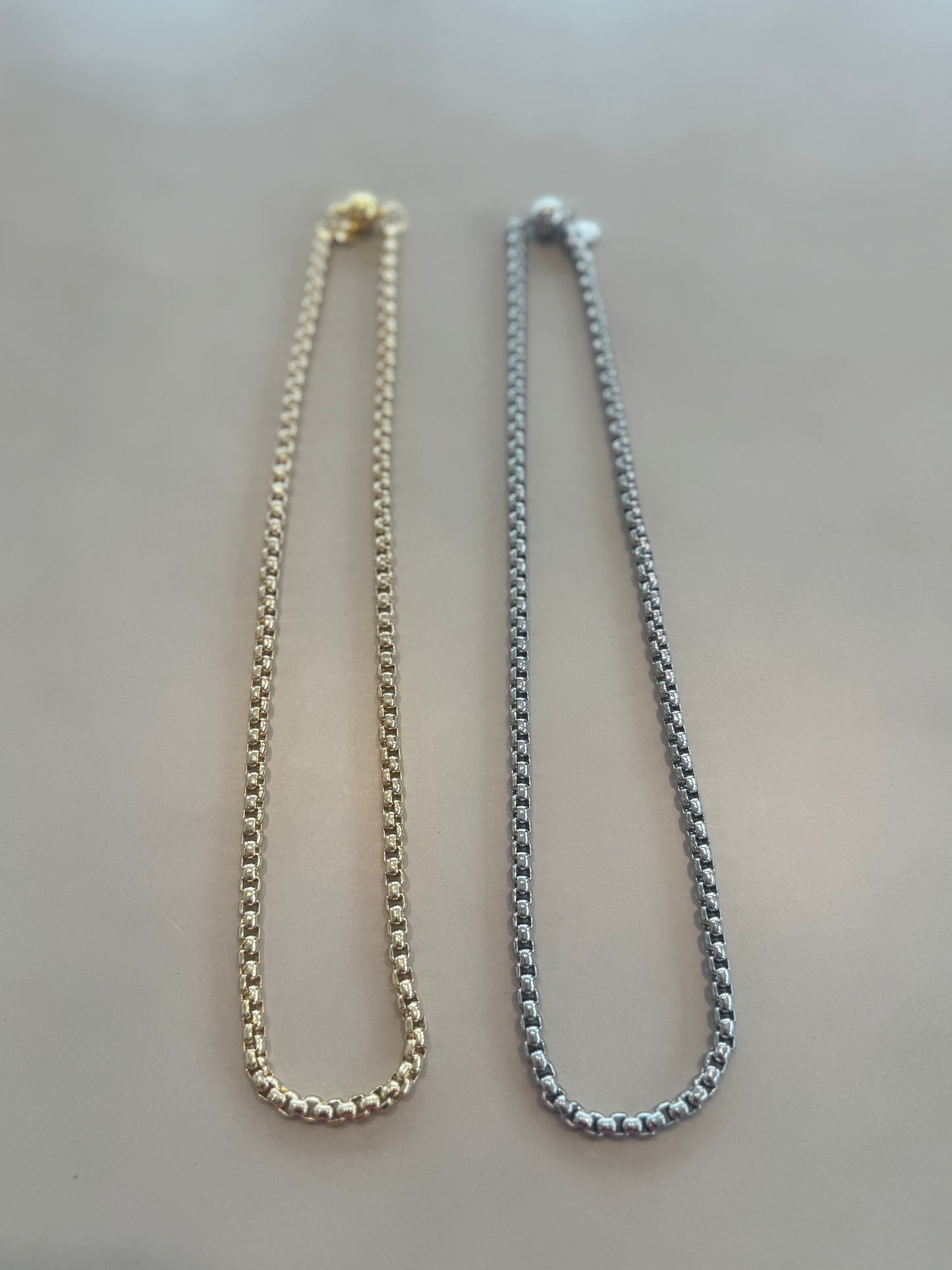 20” Thick Square Chain Magnetic Necklace (Silver and Gold)