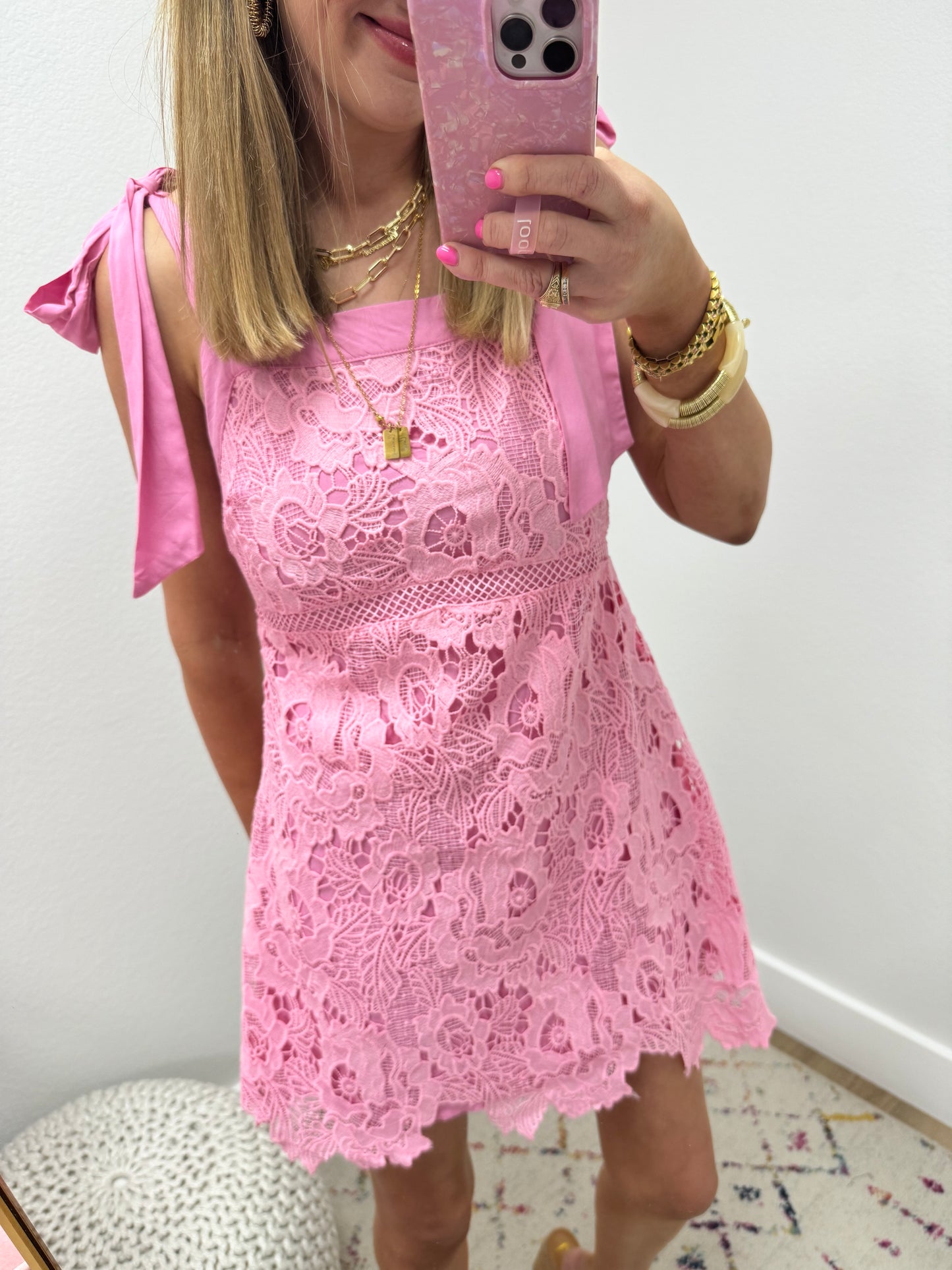 Bubblegum Tie Shoulder Dress FS