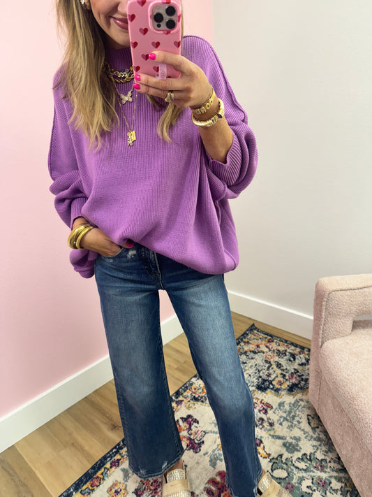 Violet Mock Neck Sweater