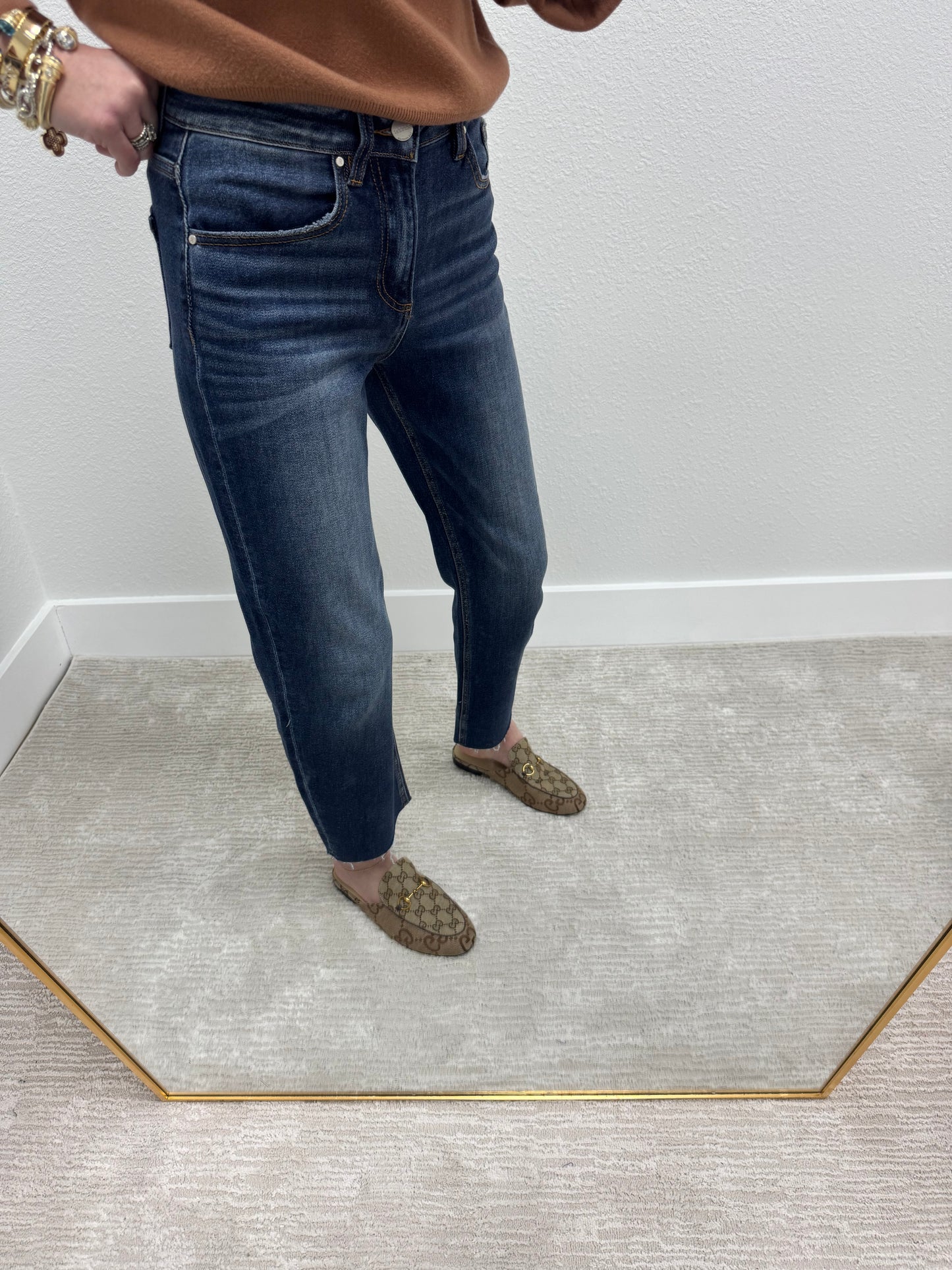 Risen High Rise Slim Barrel Jeans