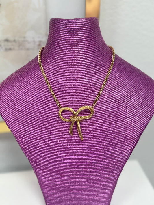 Thick Bow Rope Chain Woven Necklace