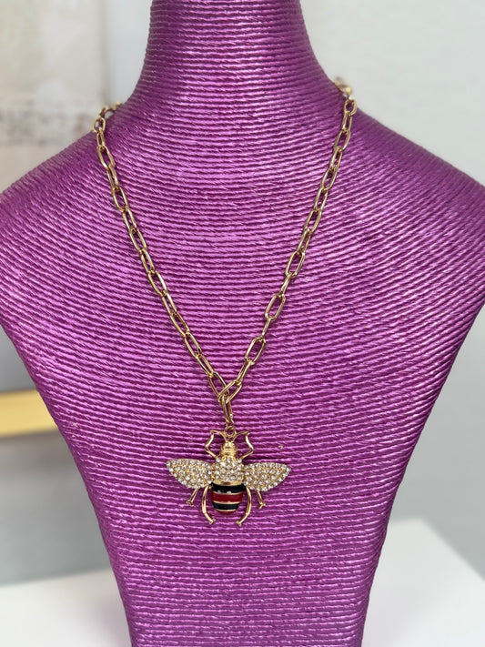 Crystal Bee Necklace