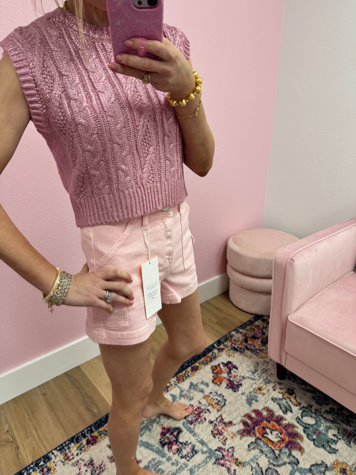 Pink Risen Cargo Shorts FS