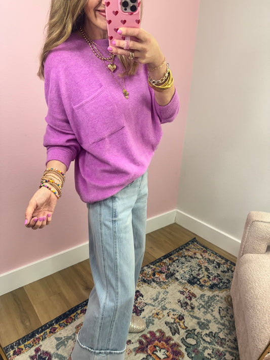 Bright Mauve Melange Long Sleeve