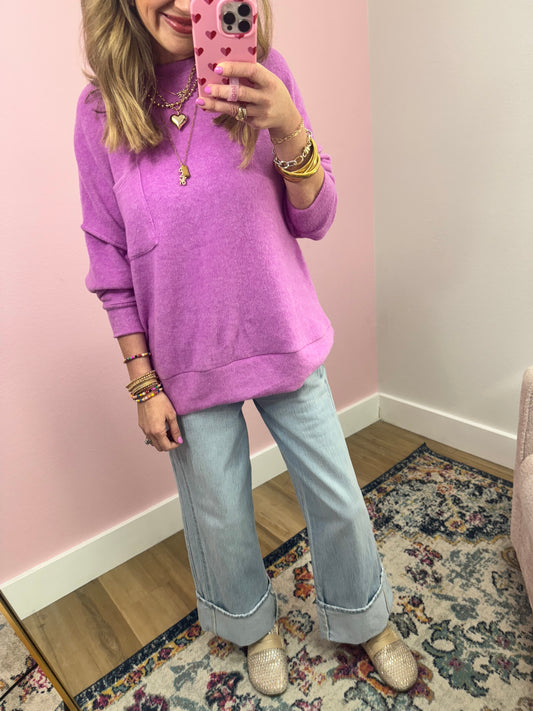 Mauve Melange Long Sleeve