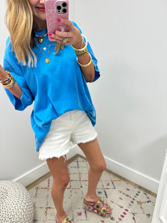 Turquoise Oversized Tee