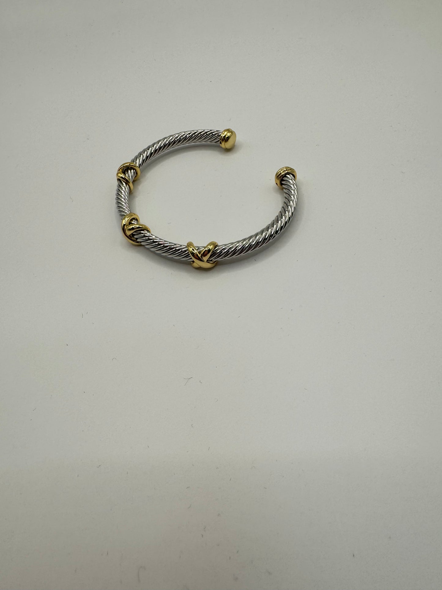 Silver and Gold Triple X Bracelet