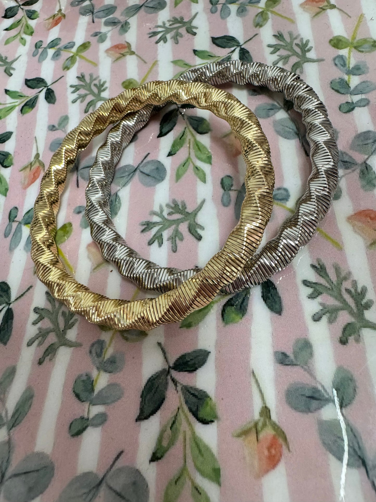 Twisty Style Bracelet (Silver and Gold) FS