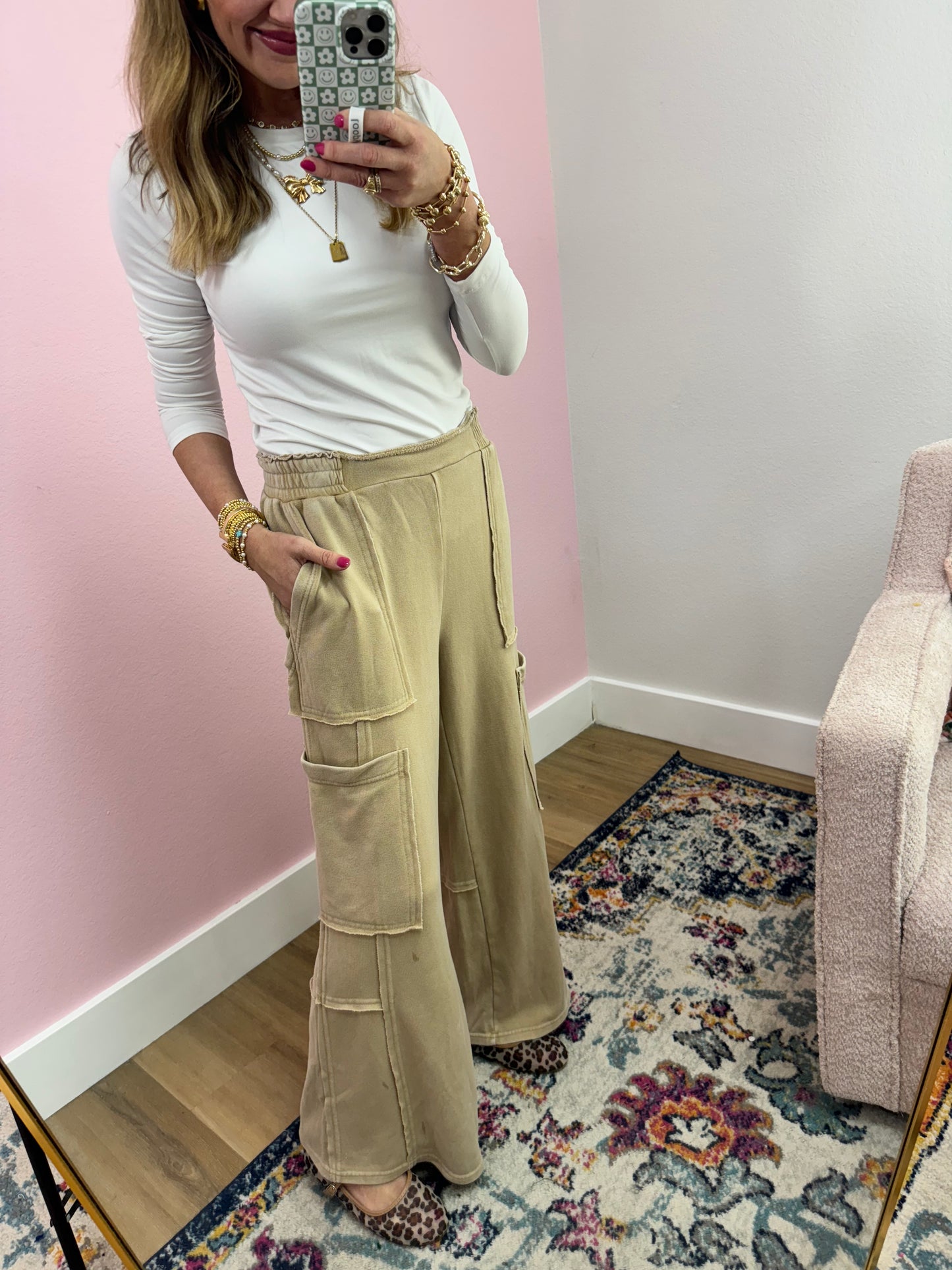 Tan Wide Leg Pants