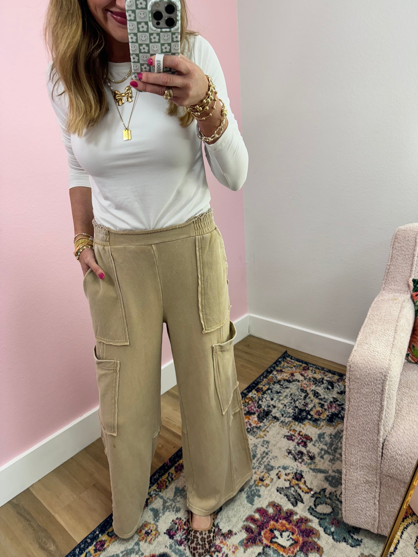 Tan Wide Leg Pants