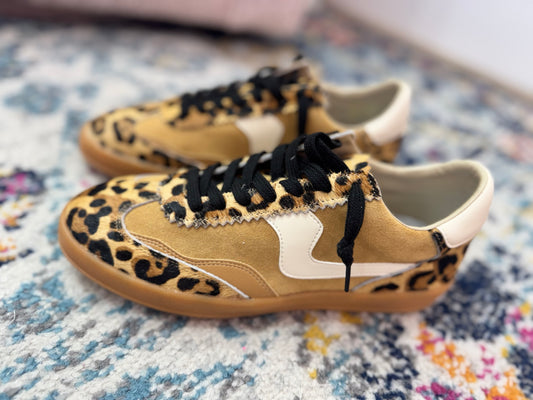 Leopard Genuine Rawhide Sneakers