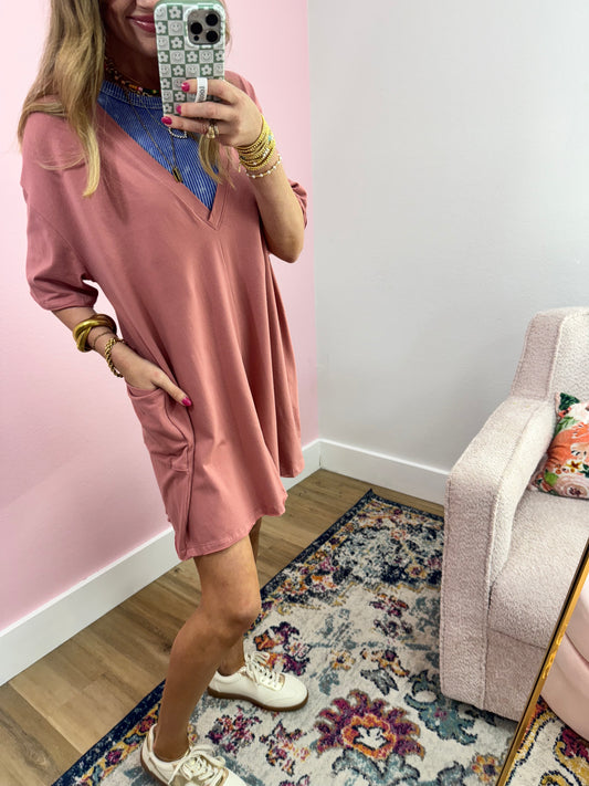 Dusty Rose Short Onesie Jumper