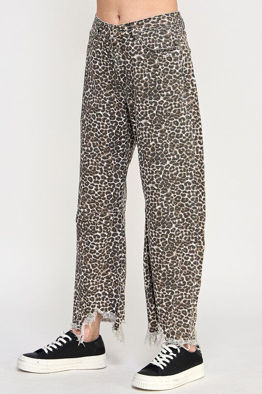 Leopard Barrel Jeans