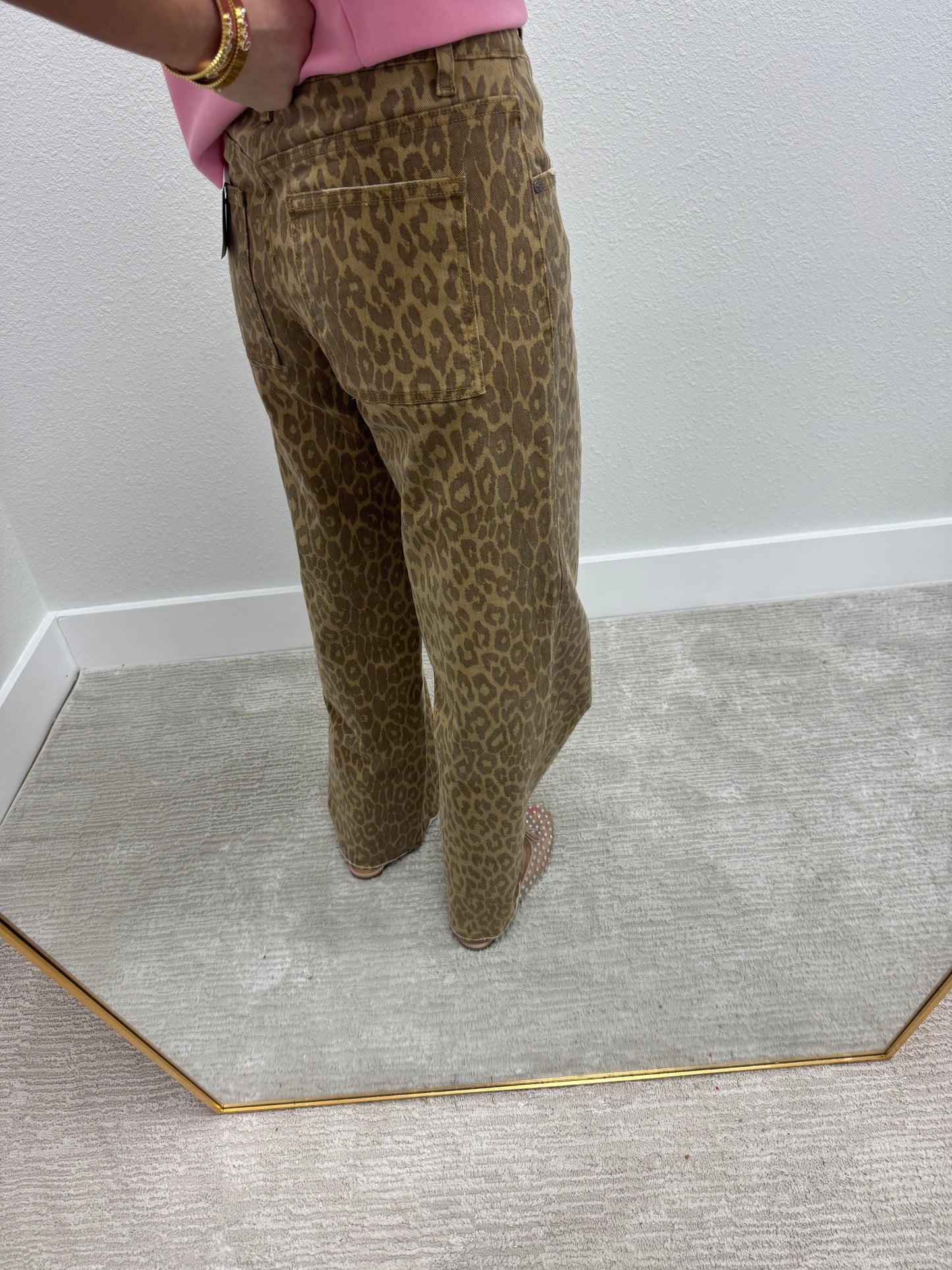 Leopard Straight Print Jeans