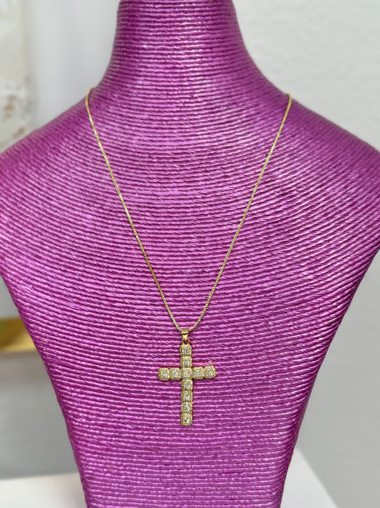 Gold Diamond Cross Necklace