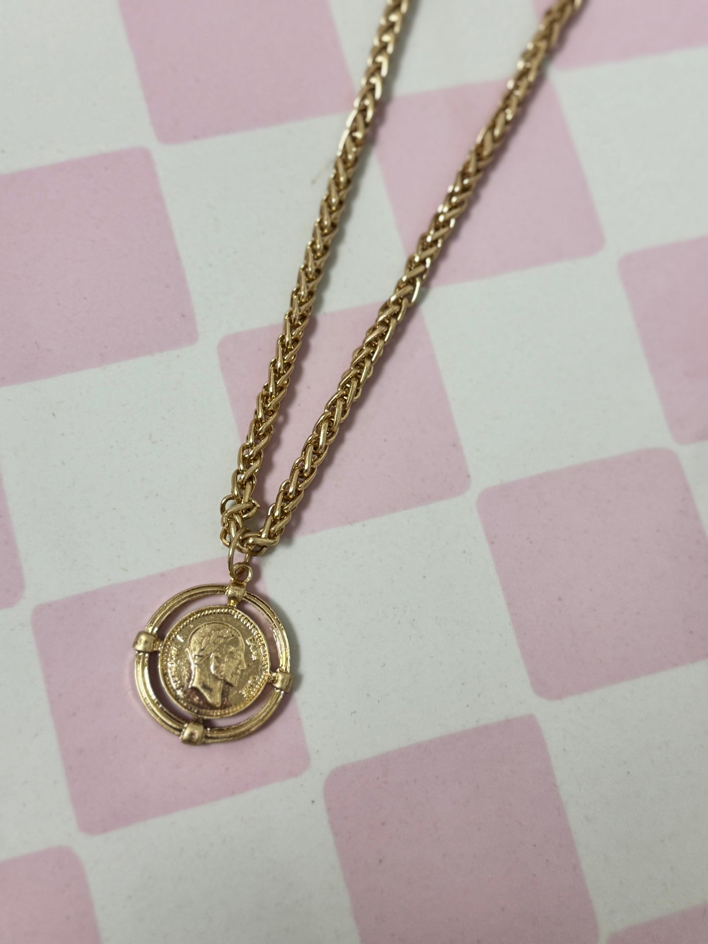 Single Gold Coin Necklace