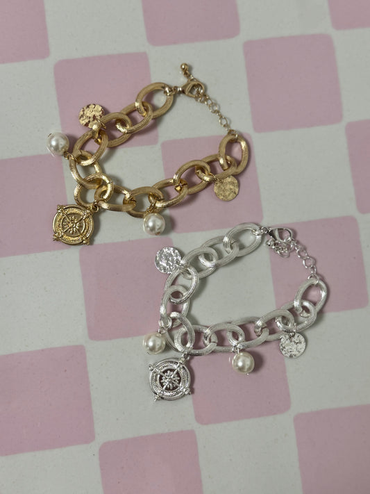 Coin Charm Bracelet (Silver and Gold)