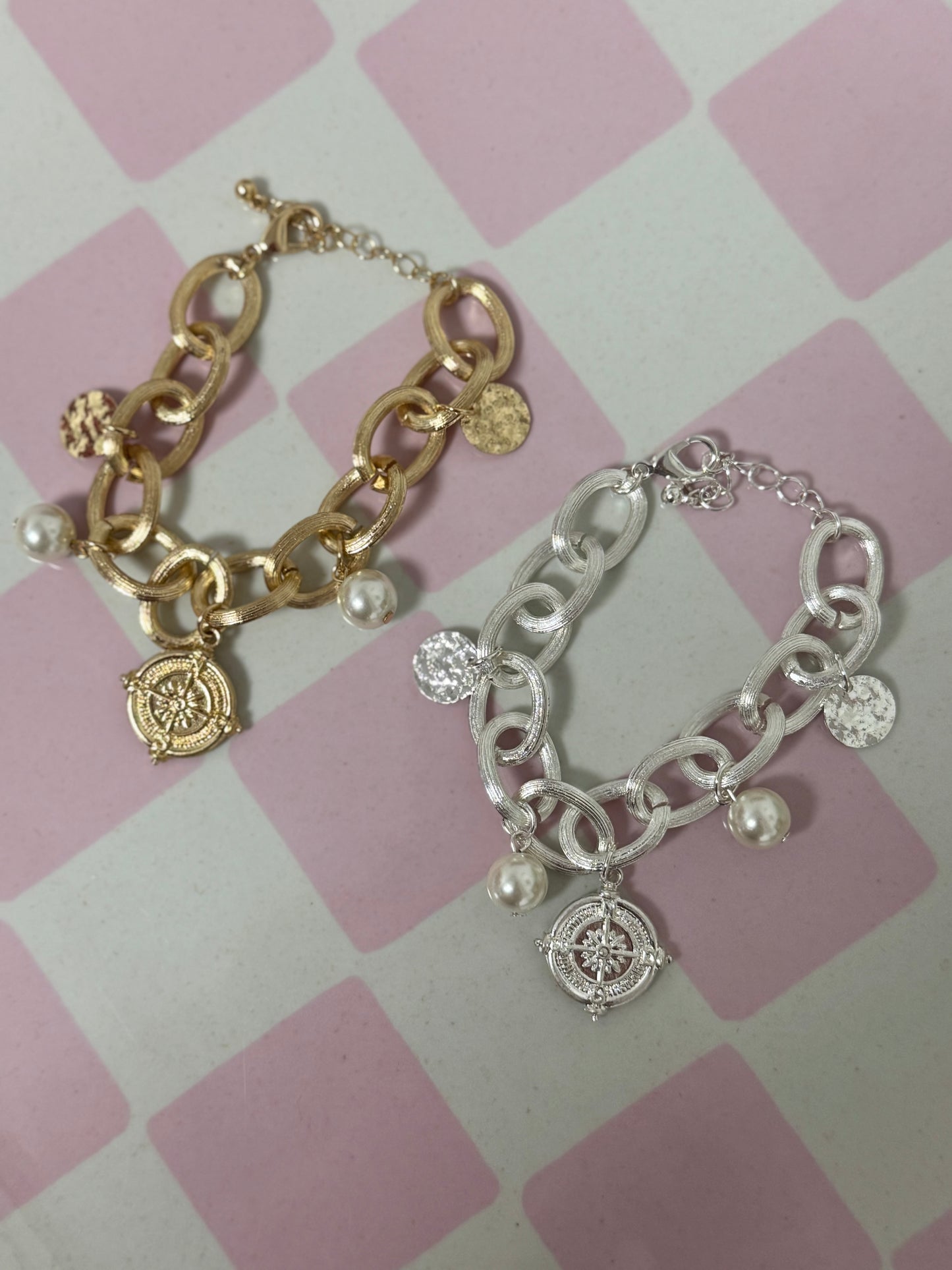 Coin Charm Bracelet (Silver and Gold)