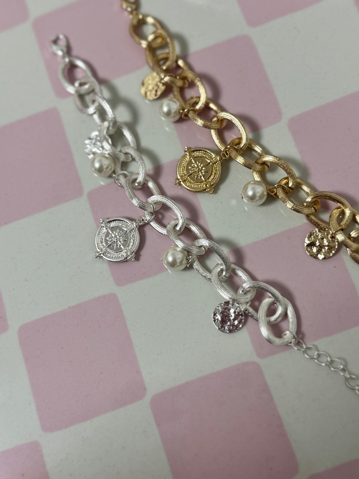 Coin Charm Bracelet (Silver and Gold)