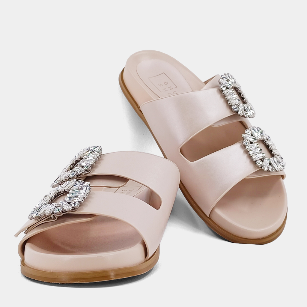 Champagne Crystal Buckle Sandals FS