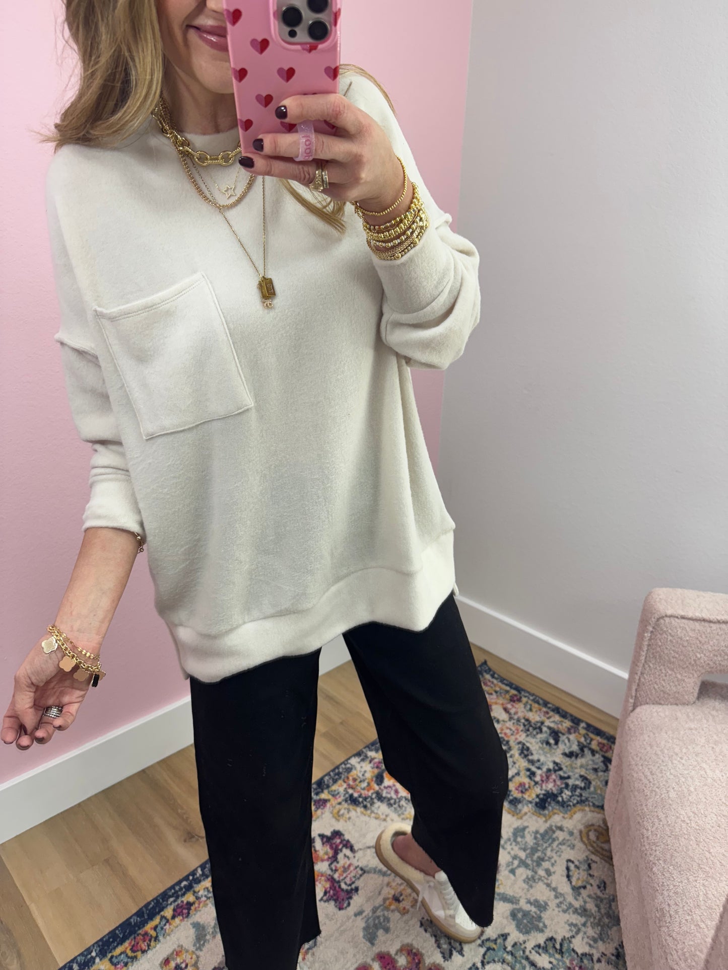 Cream Melange Long Sleeve