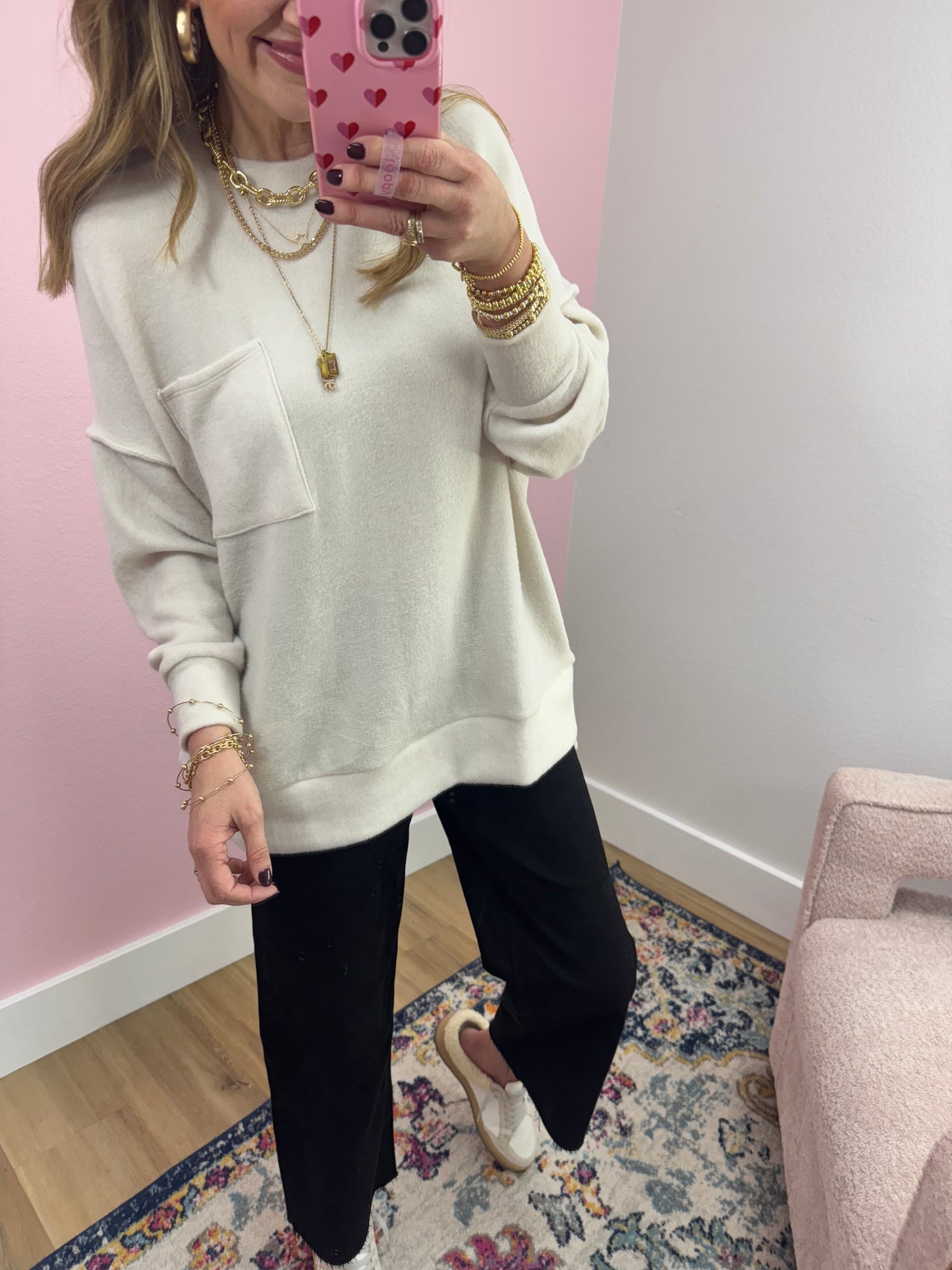 Cream Melange Long Sleeve