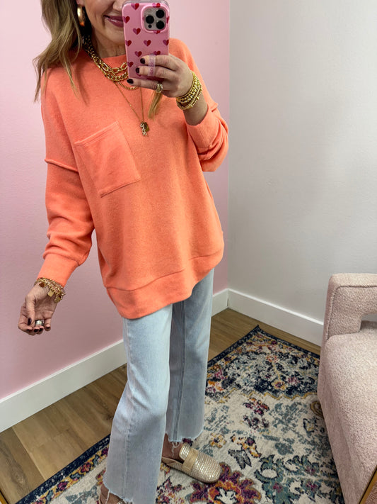 Coral Melange Long Sleeve